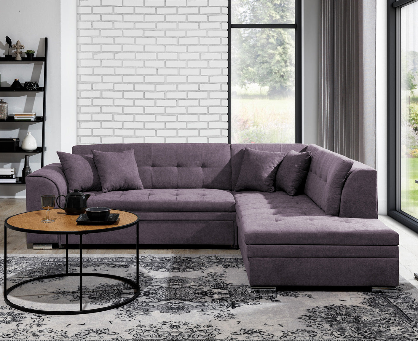 Pieretta Ecksofa 260 x 205 cm, Microvelour