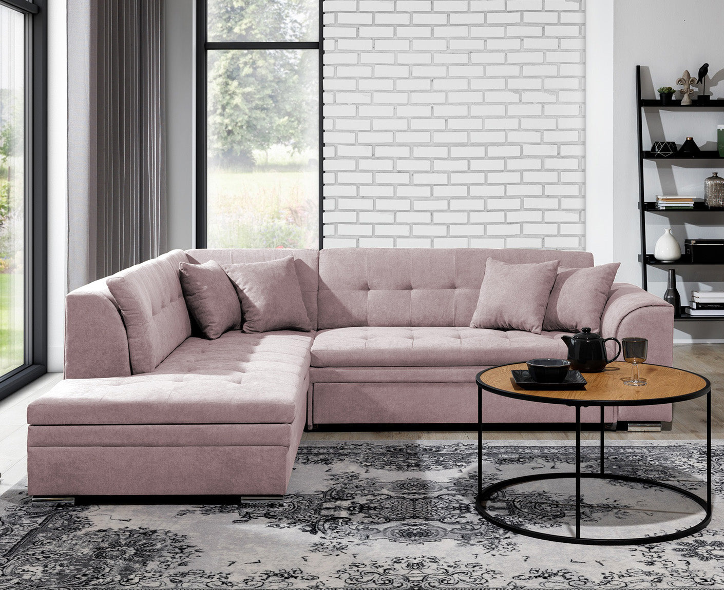 Pieretta Ecksofa 260 x 205 cm, Microvelour