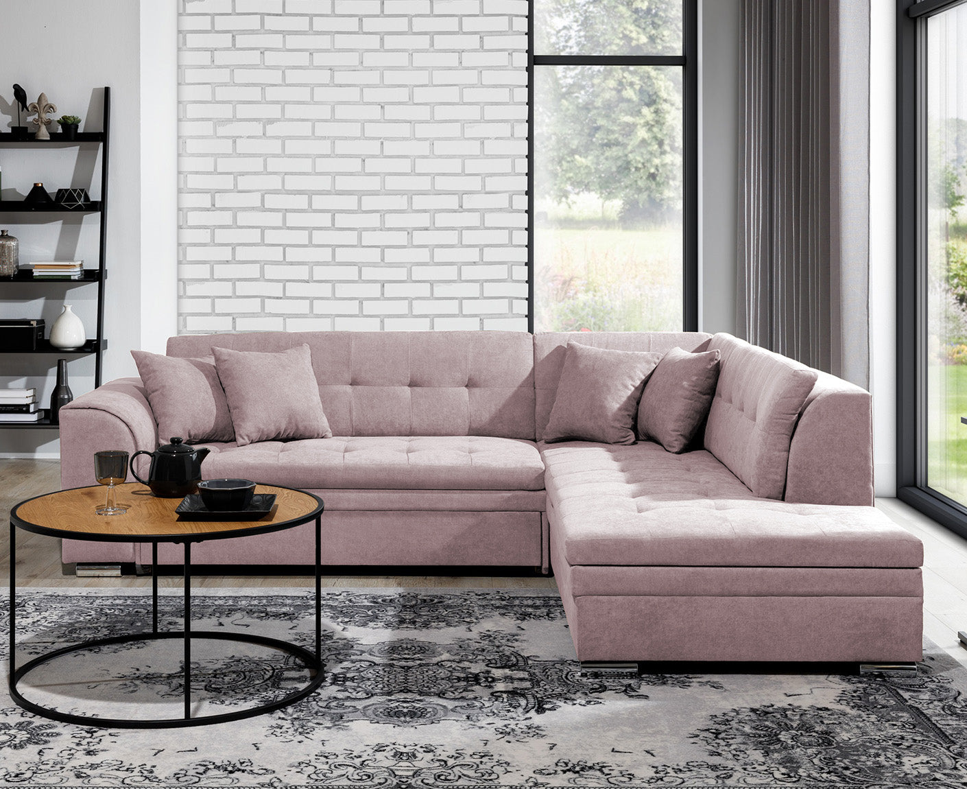 Pieretta Ecksofa 260 x 205 cm, Microvelour