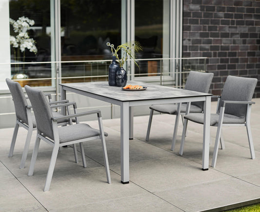 Kettler Rasmus Gartenmöbelset 5-teilig Silber / Sunbrella