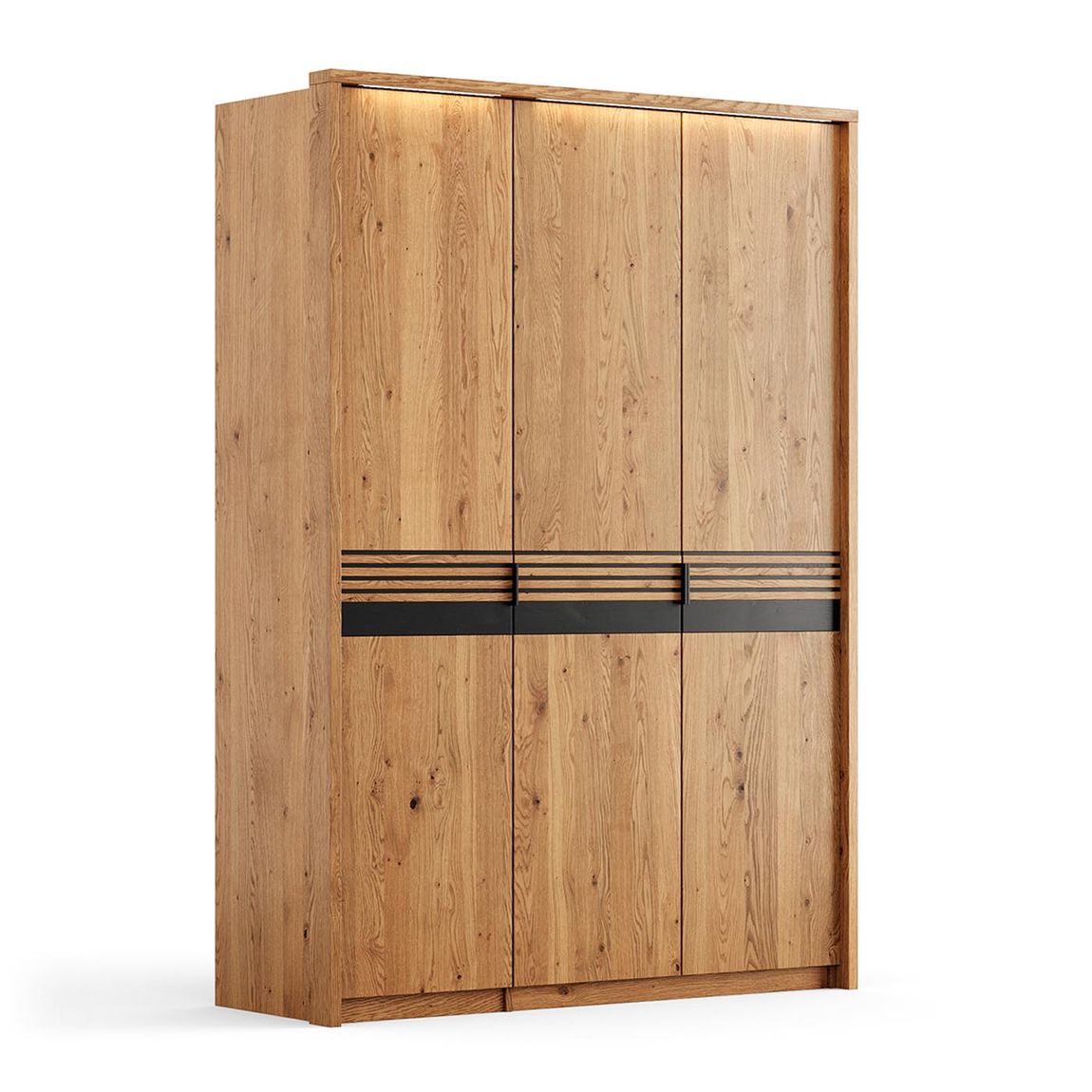 Ravello Kleiderschrank Drehtürenschrank 3-türig 156 cm Massivholz Eiche, geölt