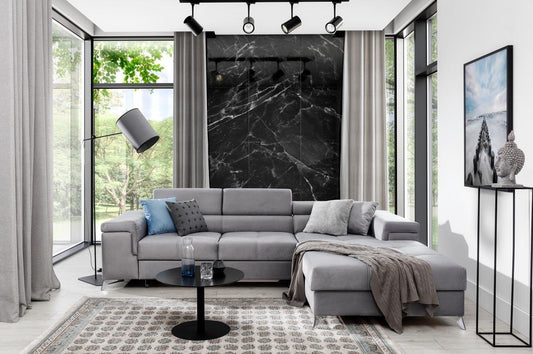 Ricardo Ecksofa 280 x 205 cm Grau (Samt)