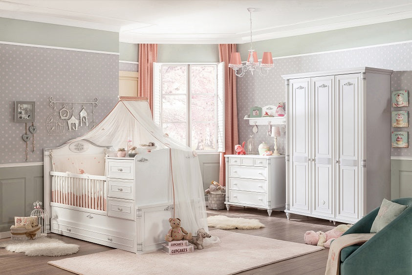 Cilek ROMANTIC BABY 1 Babyzimmer Kinderzimmer Set Komplettset Spielzimmer Weiß - Voelpe