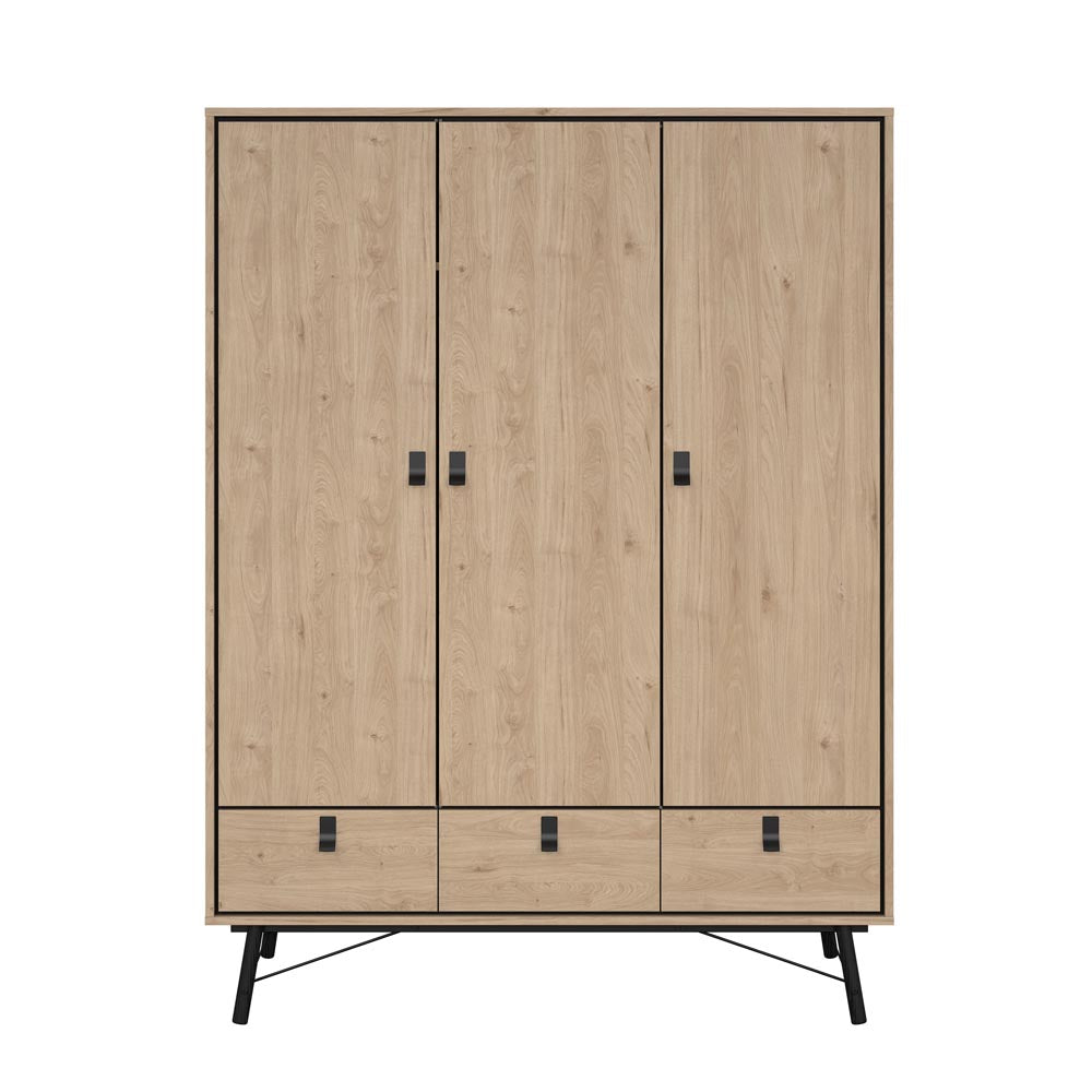 Ry Kleiderschrank 3-türig Jackson Hickory