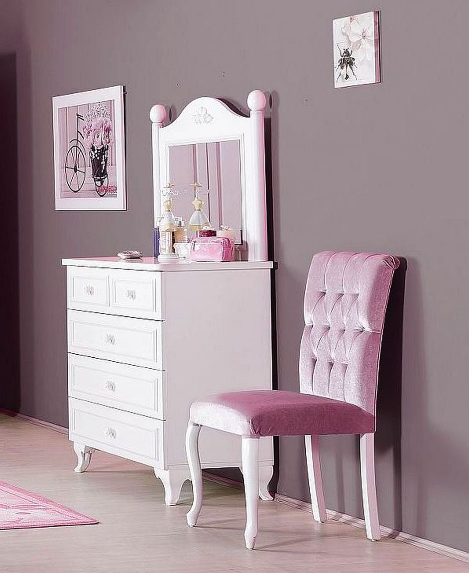 PRINCESS Stuhl Kinderstuhl Pink / Weiß