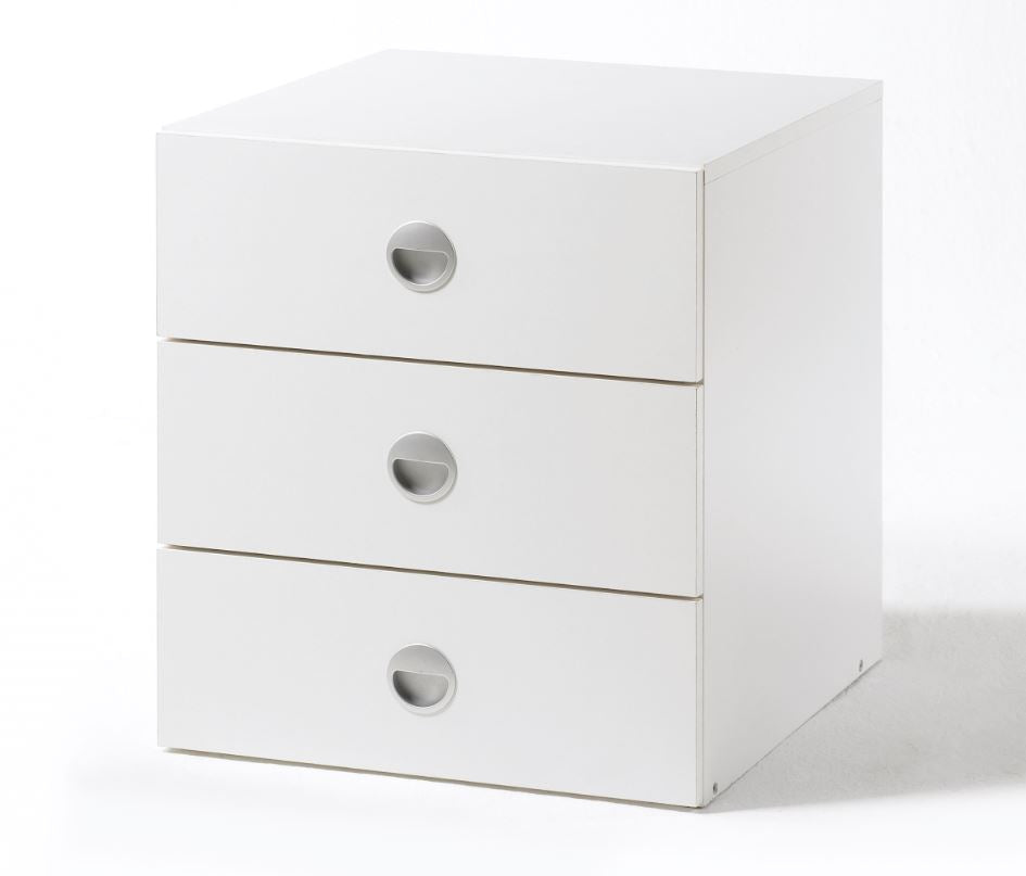 Schubkasten 3er Set für Kleiderschrank 44cm breit Schubkasteneinsatz Weiß