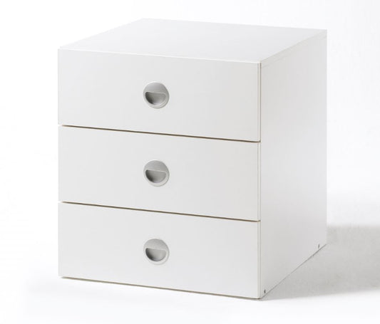 Schubkasten 3er Set für Kleiderschrank 44cm breit Schubkasteneinsatz Weiß