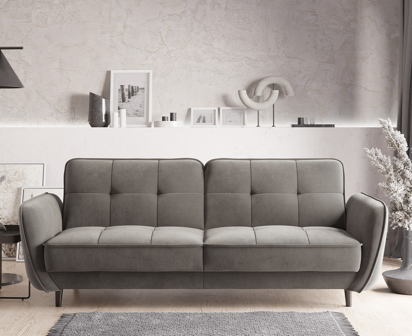 Bellis Schlafsofa 220x90 cm, Samt