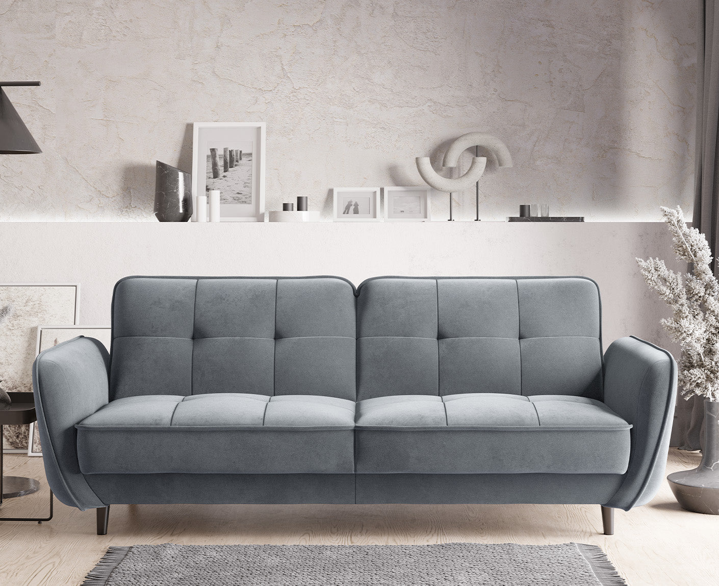 Bellis Schlafsofa 220x90 cm, Samt