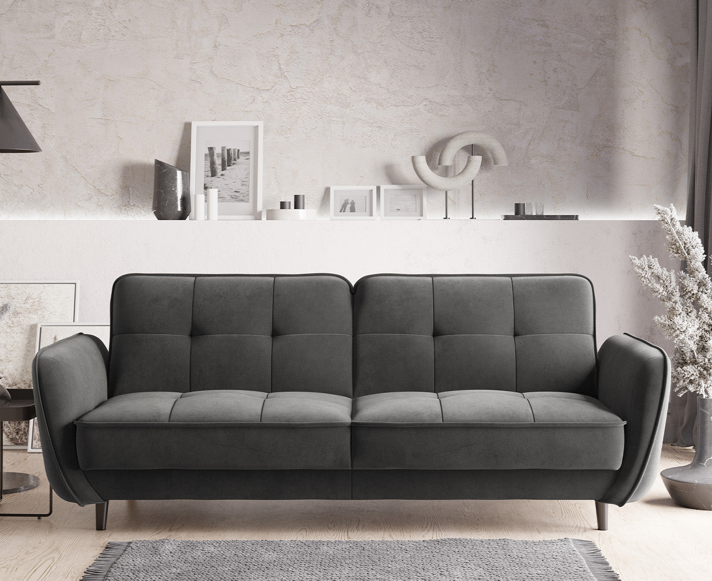 Bellis Schlafsofa 220x90 cm, Samt