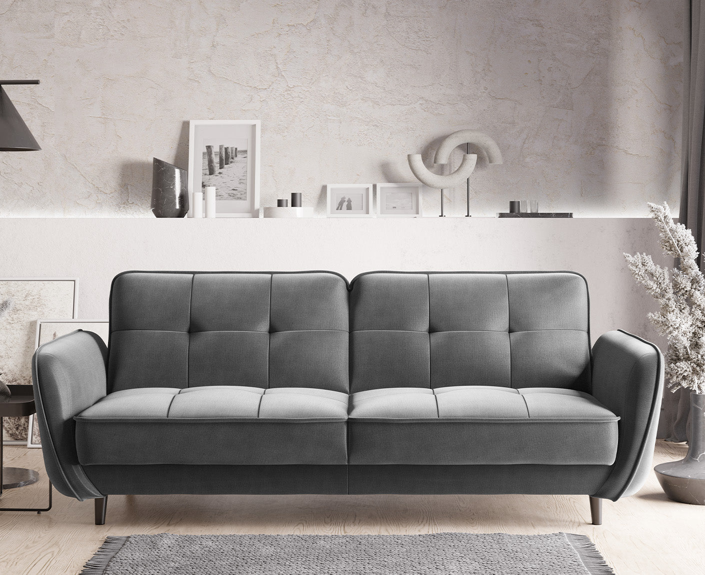 Bellis Schlafsofa 220x90 cm, Samt