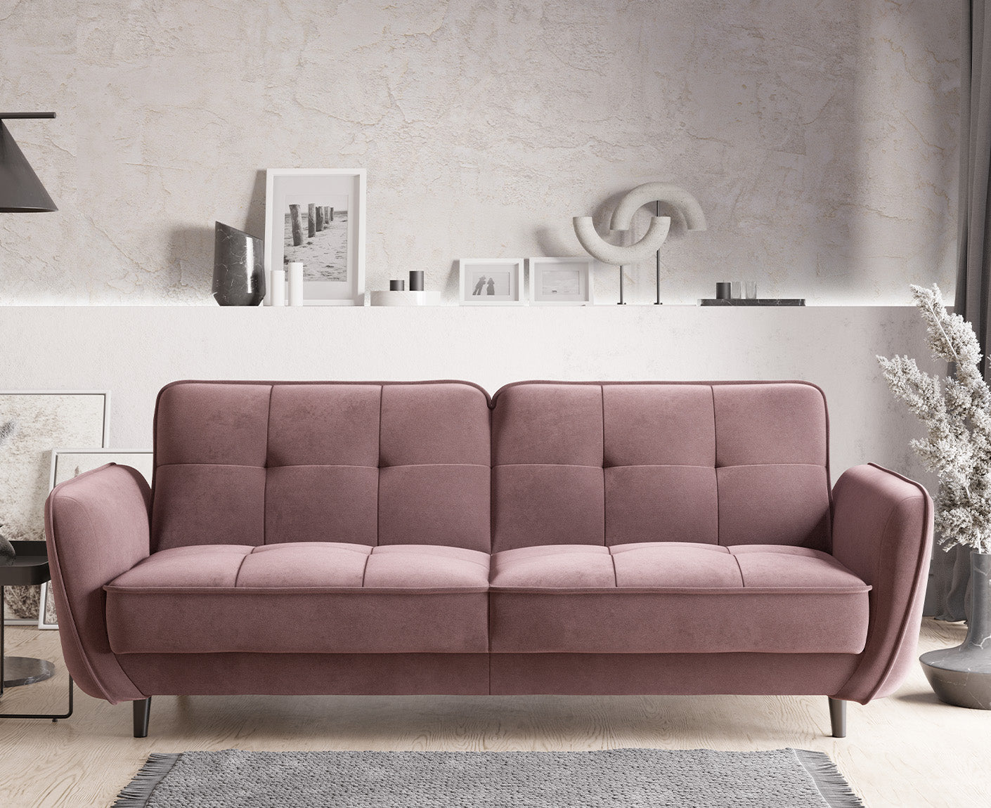 Bellis Schlafsofa 220x90 cm, Samt