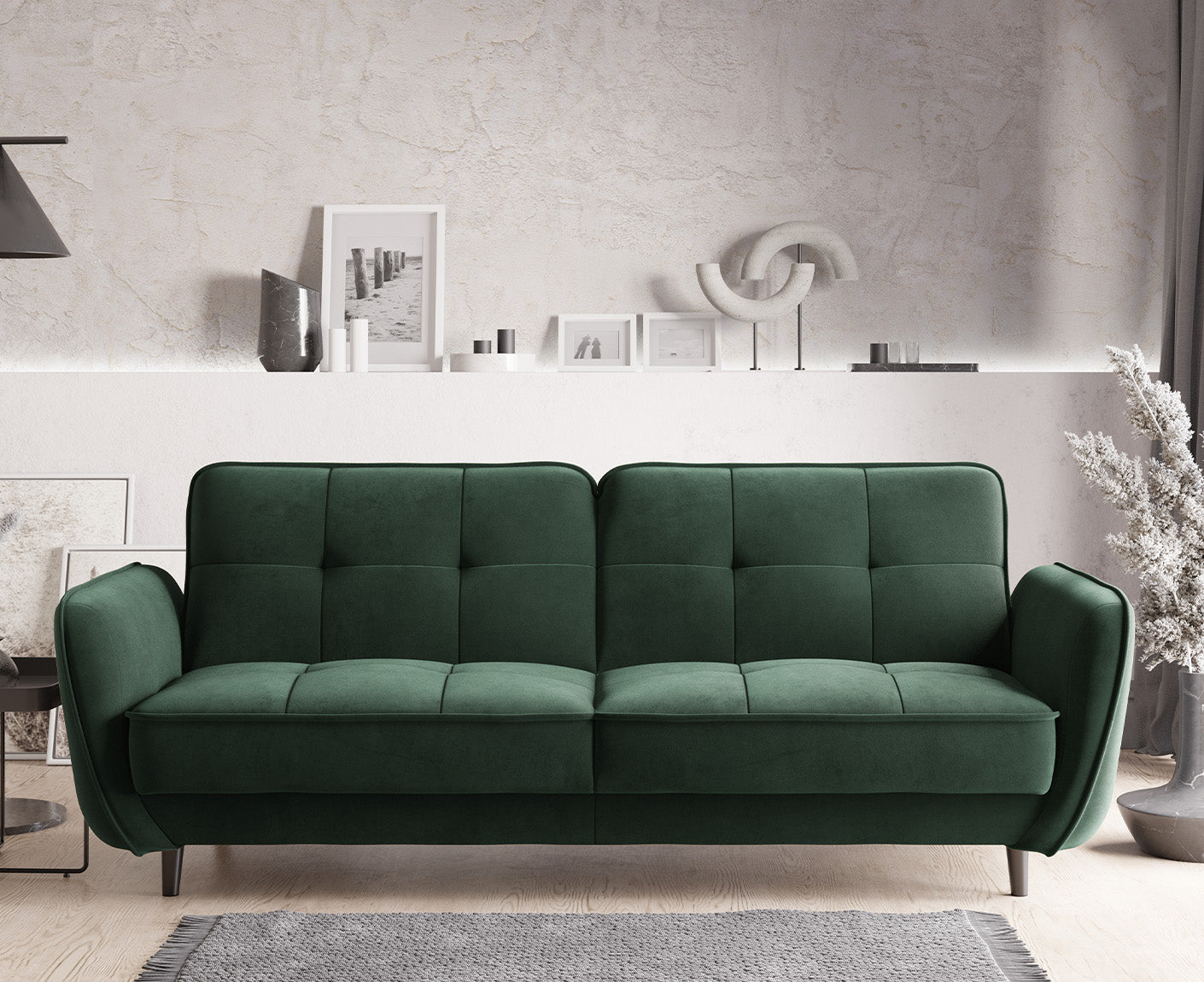 Bellis Schlafsofa 220x90 cm, Samt