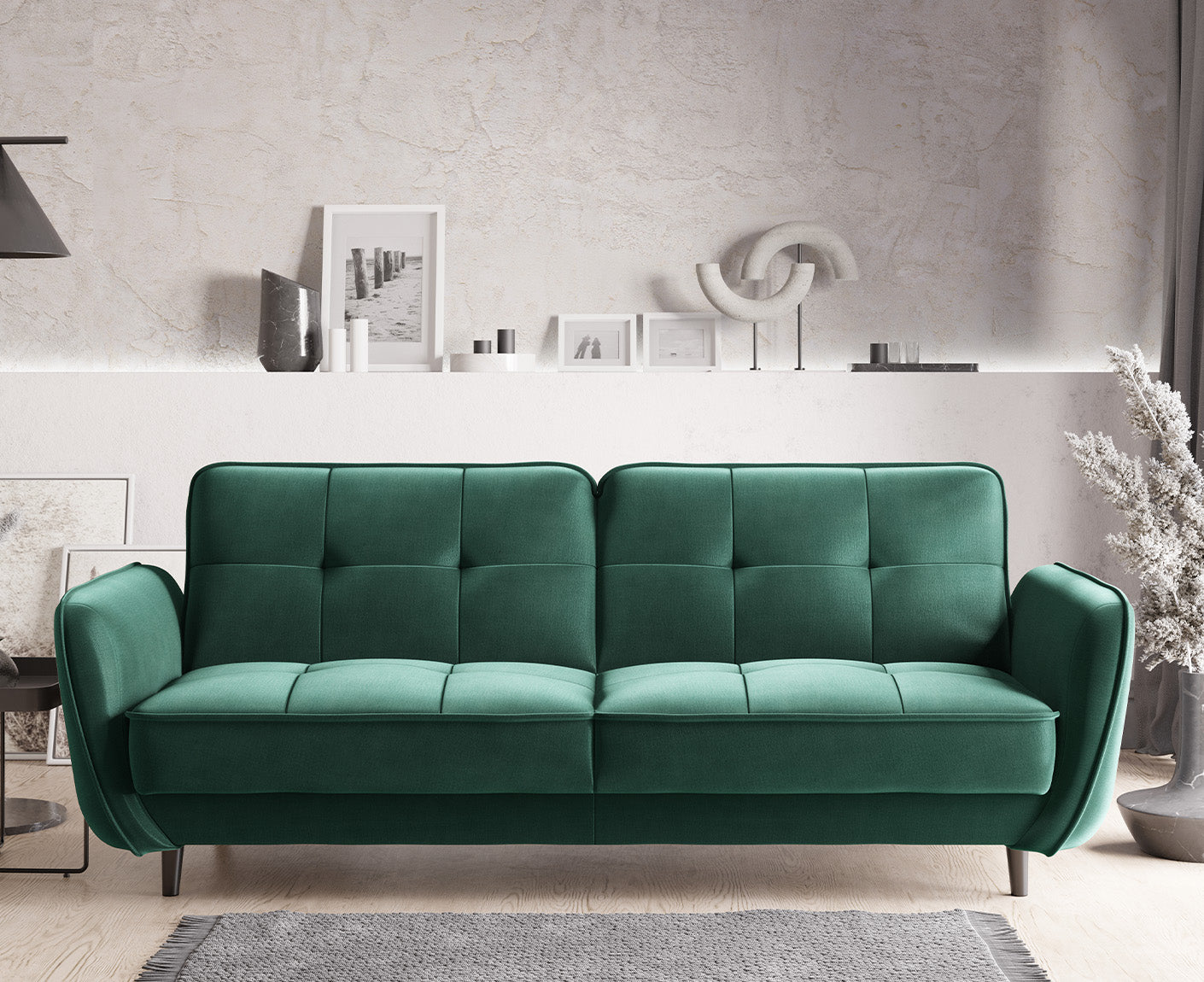 Bellis Schlafsofa 220x90 cm, Samt