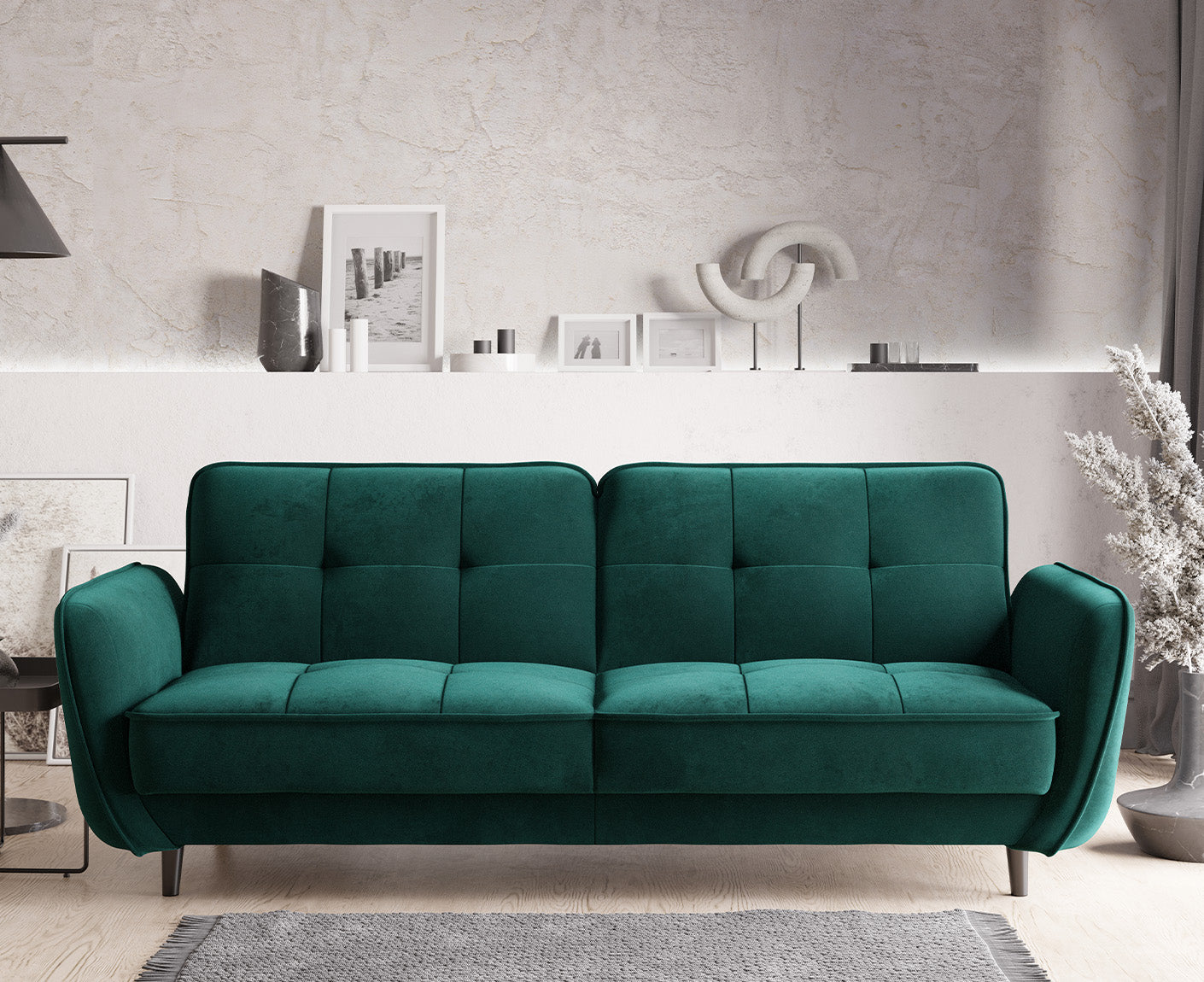 Bellis Schlafsofa 220x90 cm, Samt