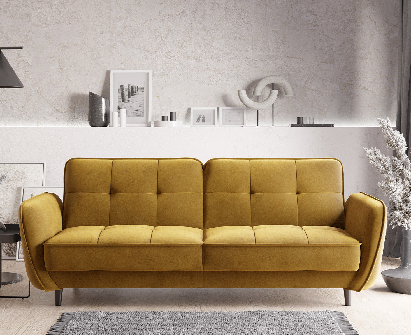 Bellis Schlafsofa 220x90 cm, Samt