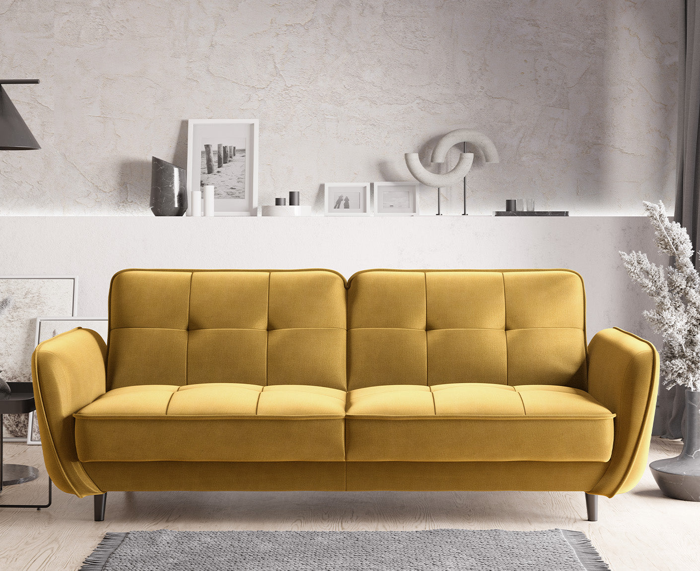 Bellis Schlafsofa 220x90 cm, Samt