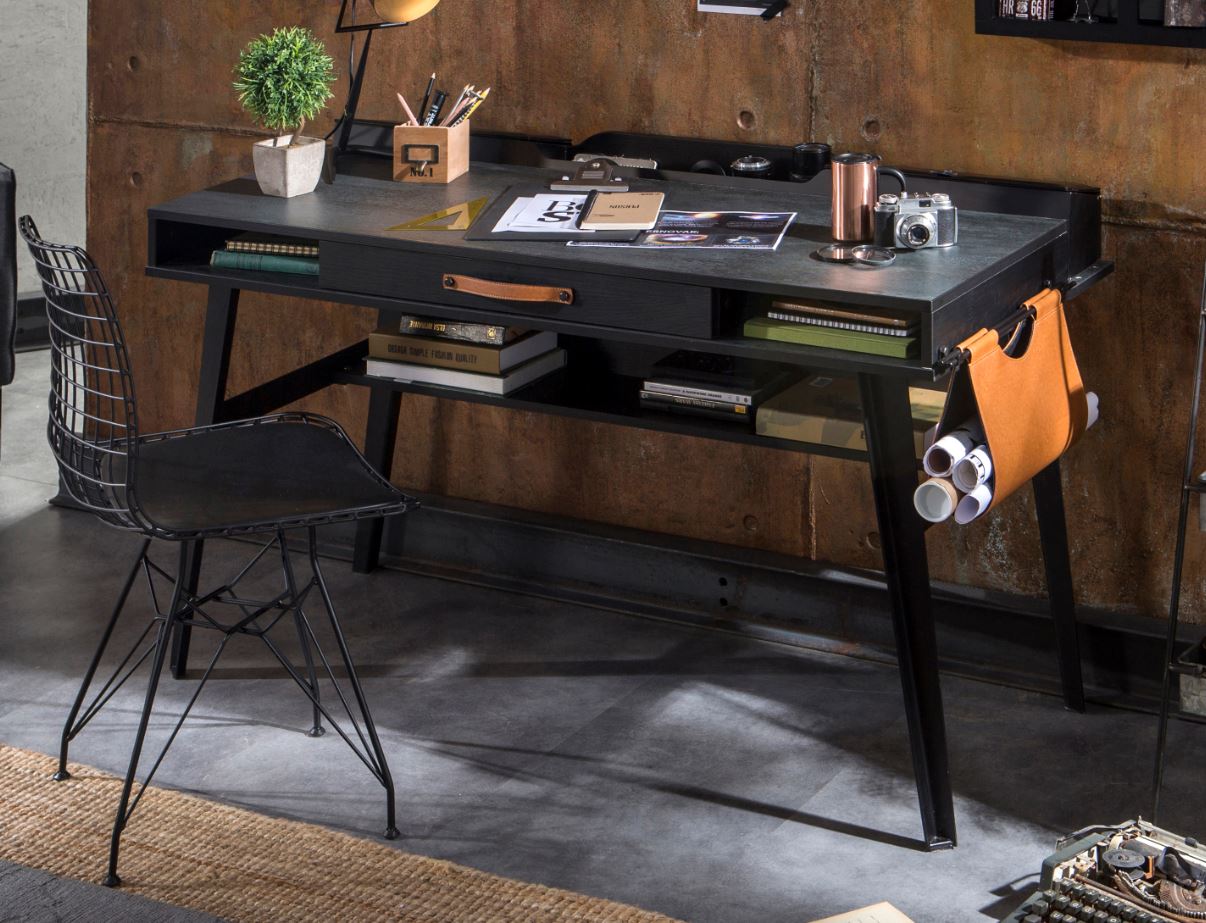 Cilek DARK METAL Schreibtisch Kinderschreibtisch Kindertisch Tisch Grau / Schwarz