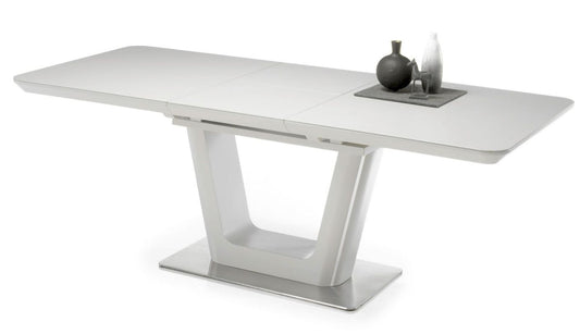 Esstisch ausziehbar 160 - 210 cm Grau / Edelstahl