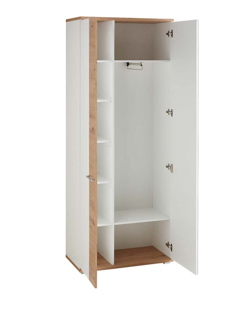 Signo Garderobenschrank Weiß matt / Artisan Eiche Nachbildung
