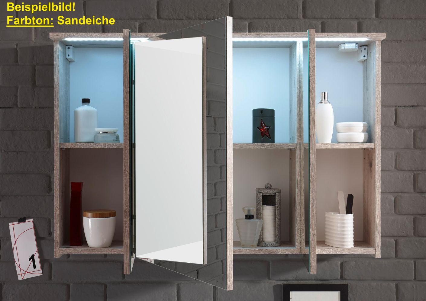 SPLASH Spiegelschrank inkl. LED-Beleuchtung Weiß
