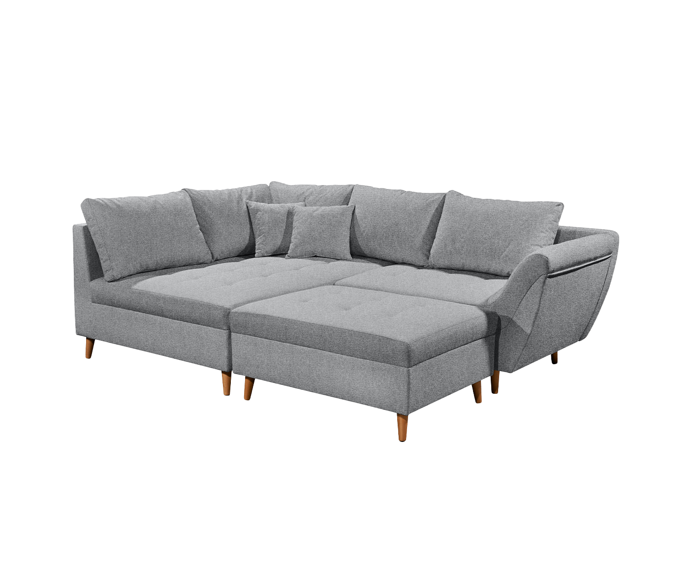 Split Ecksofa 251 x 173 cm, mit Zierkissen, Farbe wählbar