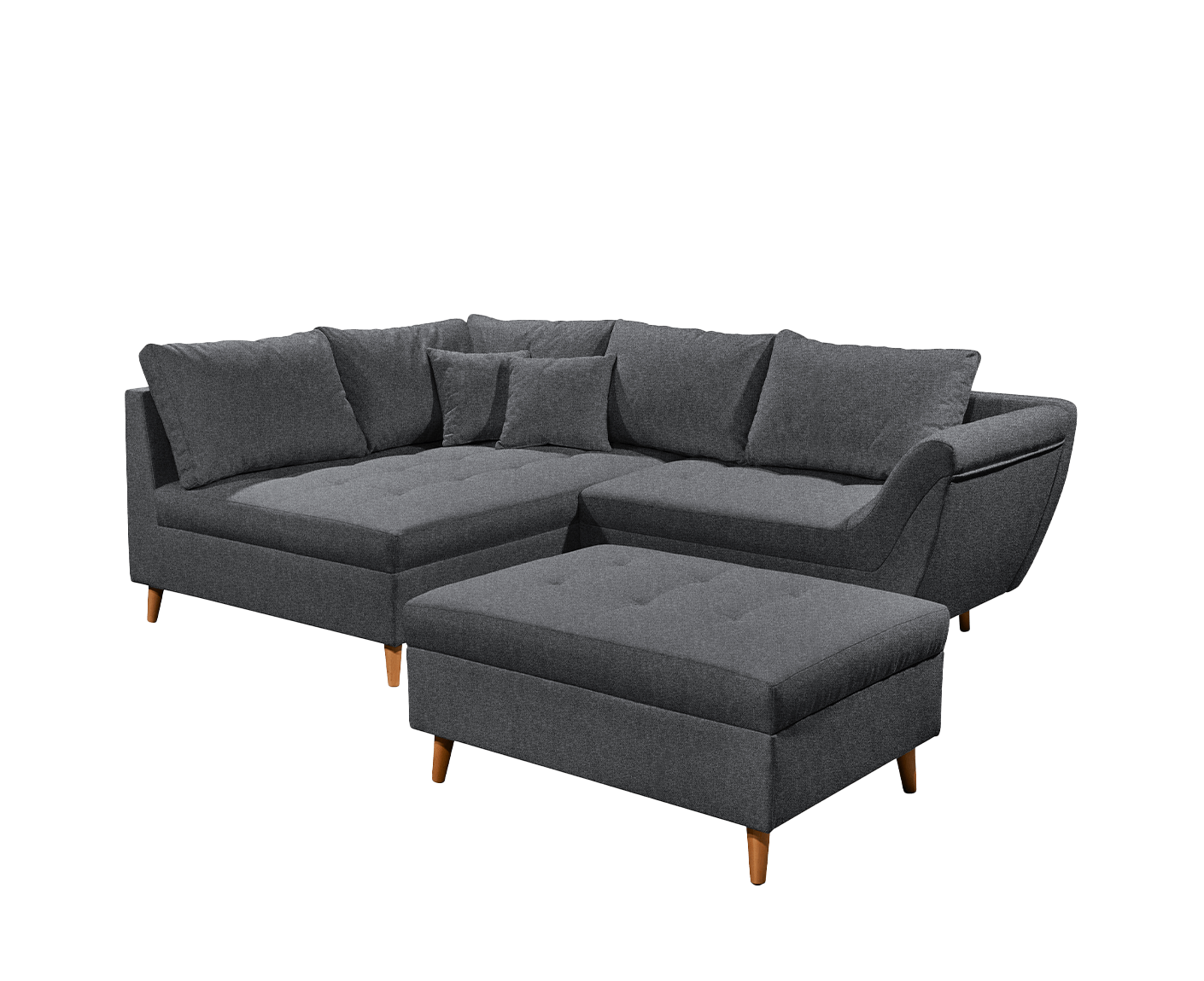 Split Ecksofa 251 x 173 cm, mit Zierkissen, Farbe wählbar