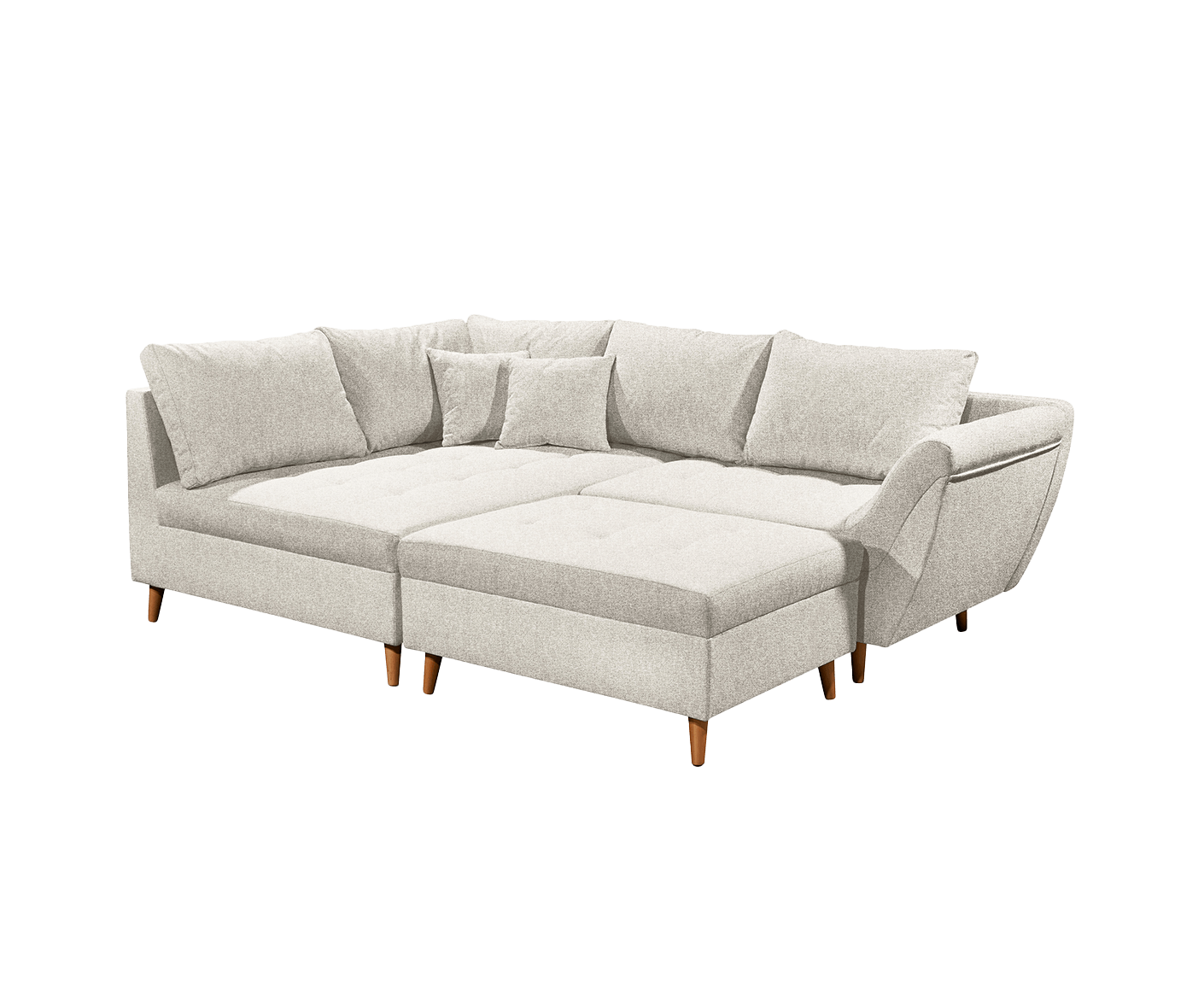 Split Ecksofa 251 x 173 cm, mit Zierkissen, Farbe wählbar