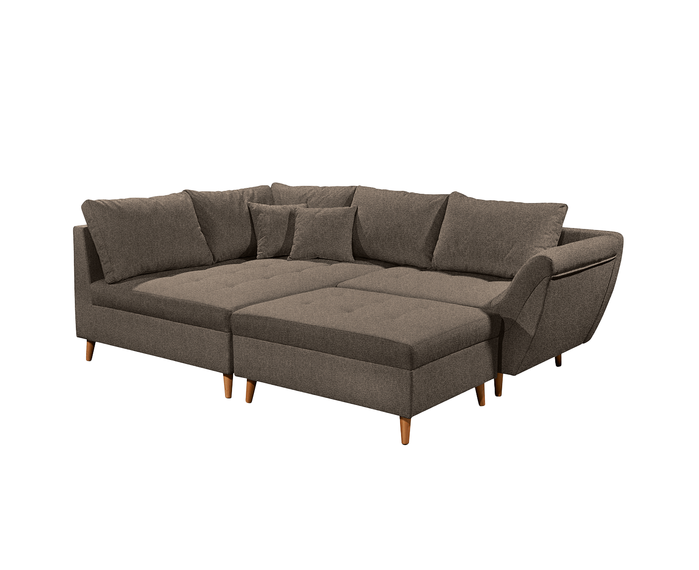 Split Ecksofa 251 x 173 cm, mit Zierkissen, Farbe wählbar