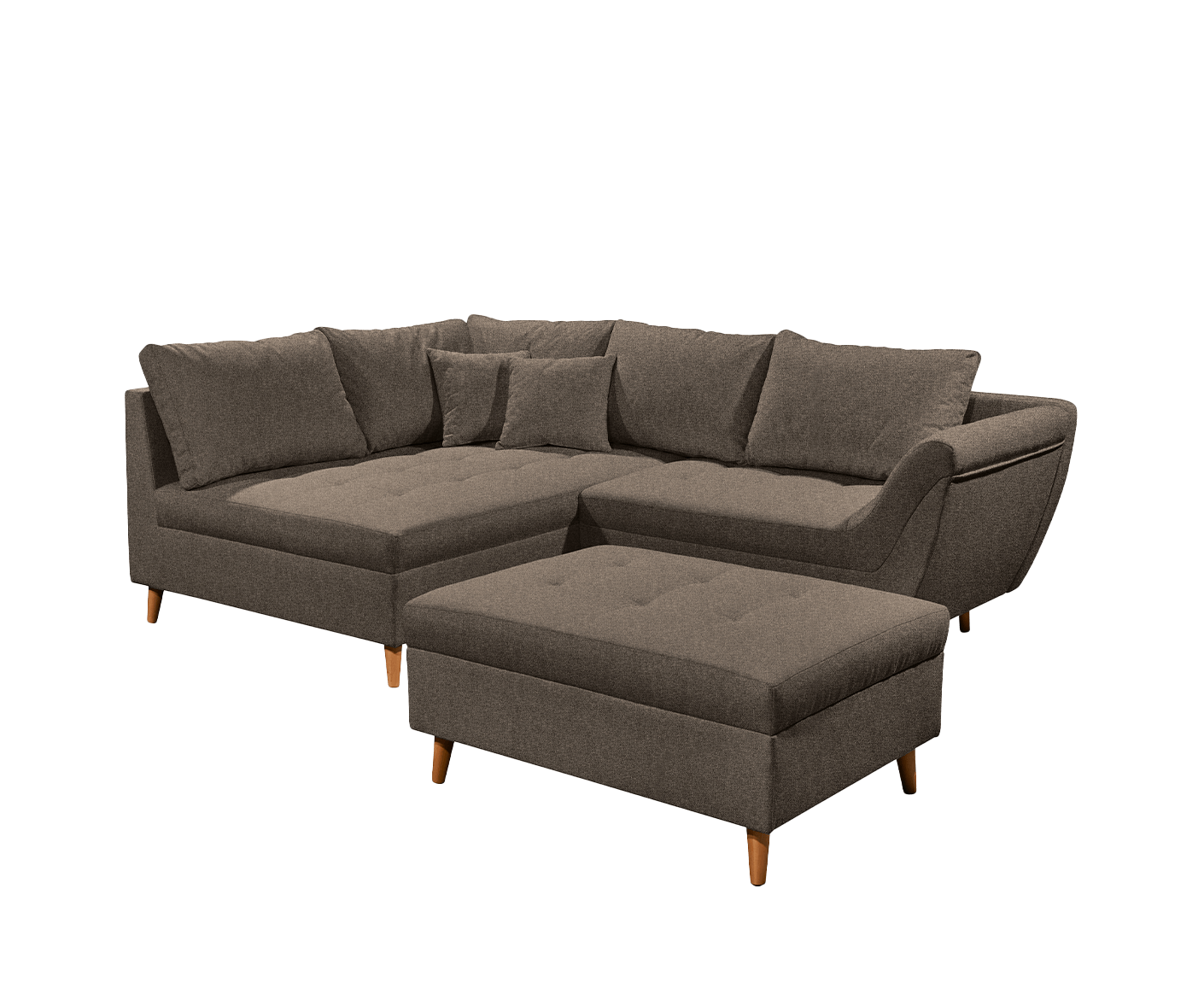 Split Ecksofa 251 x 173 cm, mit Zierkissen, Farbe wählbar