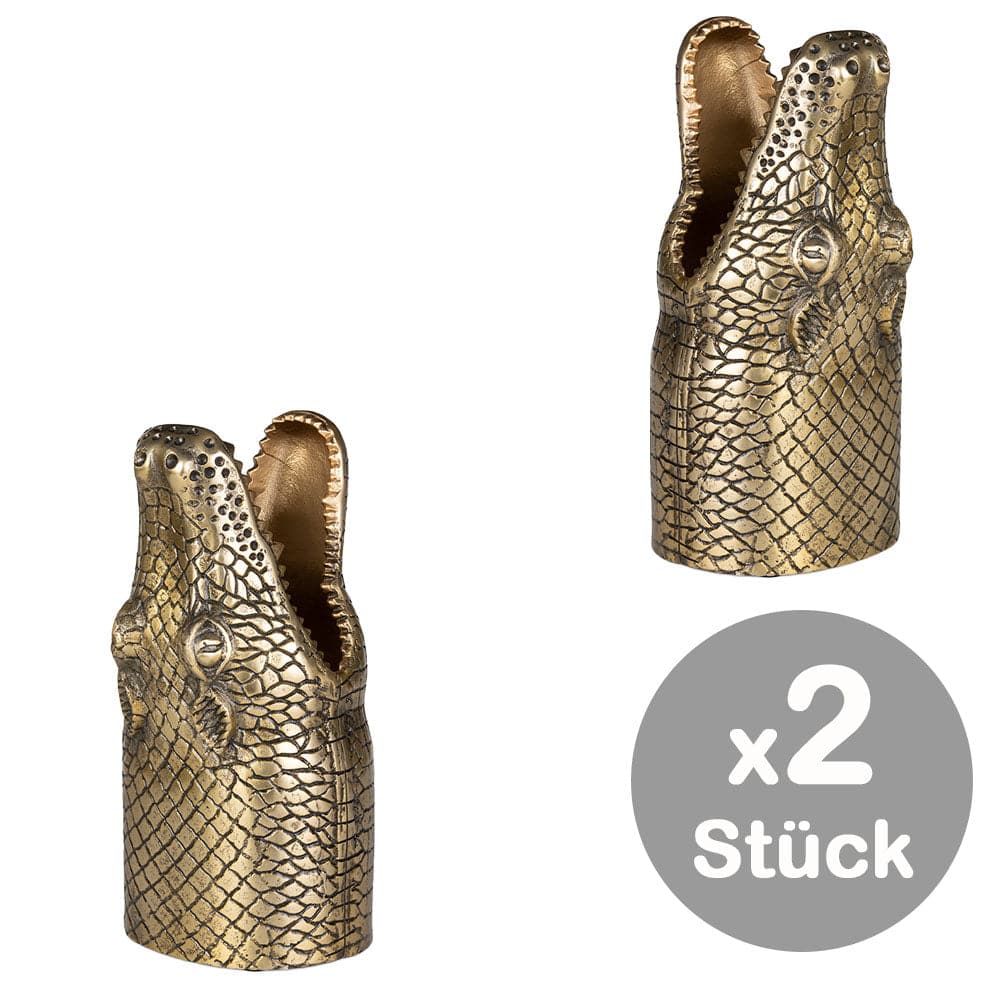 2x SEE YOU LATER ALLIGATOR Vase Gold - Voelpe