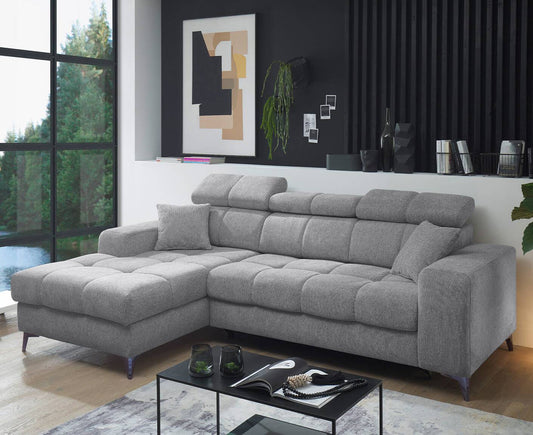 Sydney Ecksofa Longchair 268 x 172 cm, mit Schlaffunktion & Bettkasten - Voelpe