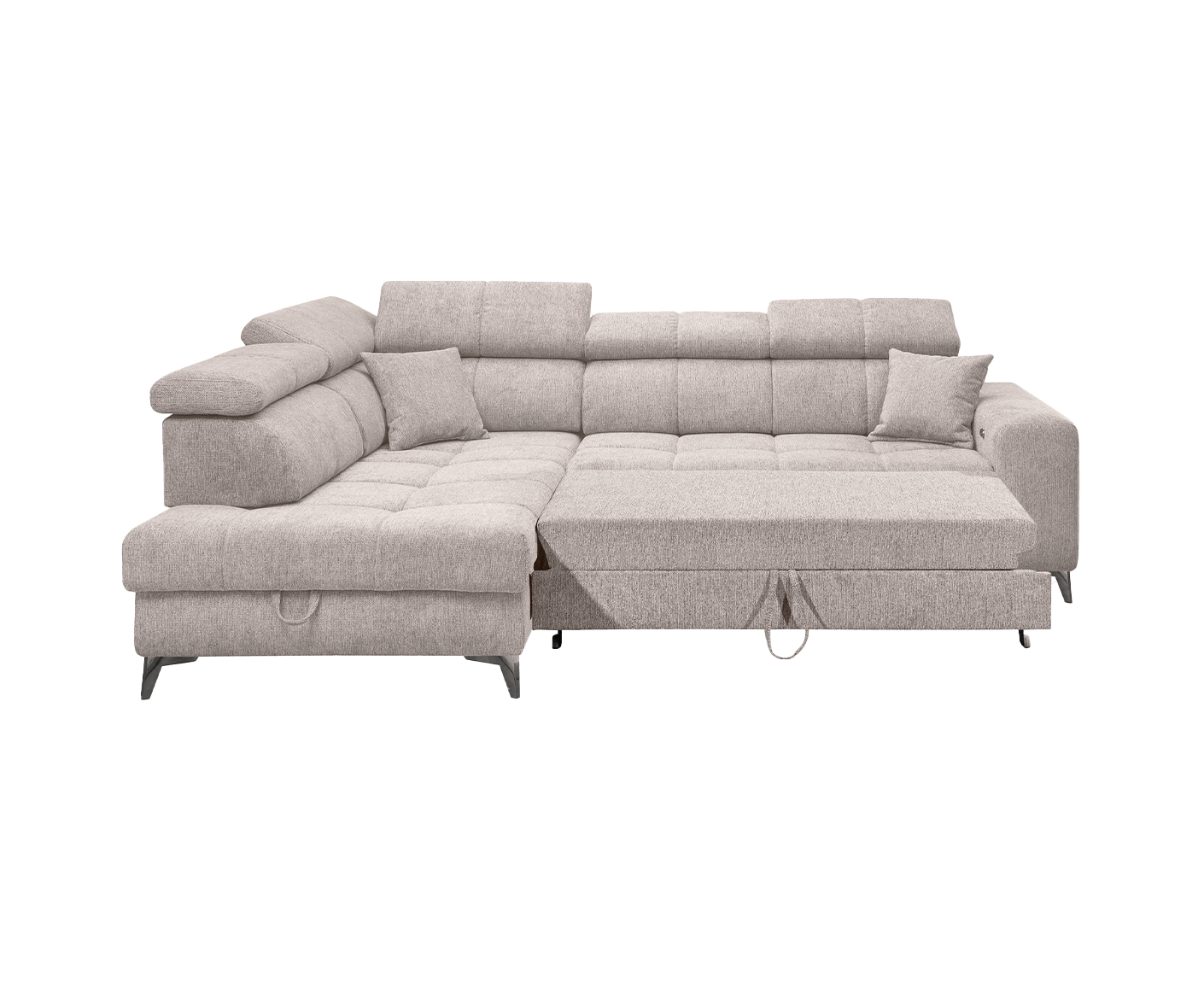 Sydney Ecksofa 282 x 128 cm, mit Schlaffunktion & Bettkasten - Voelpe