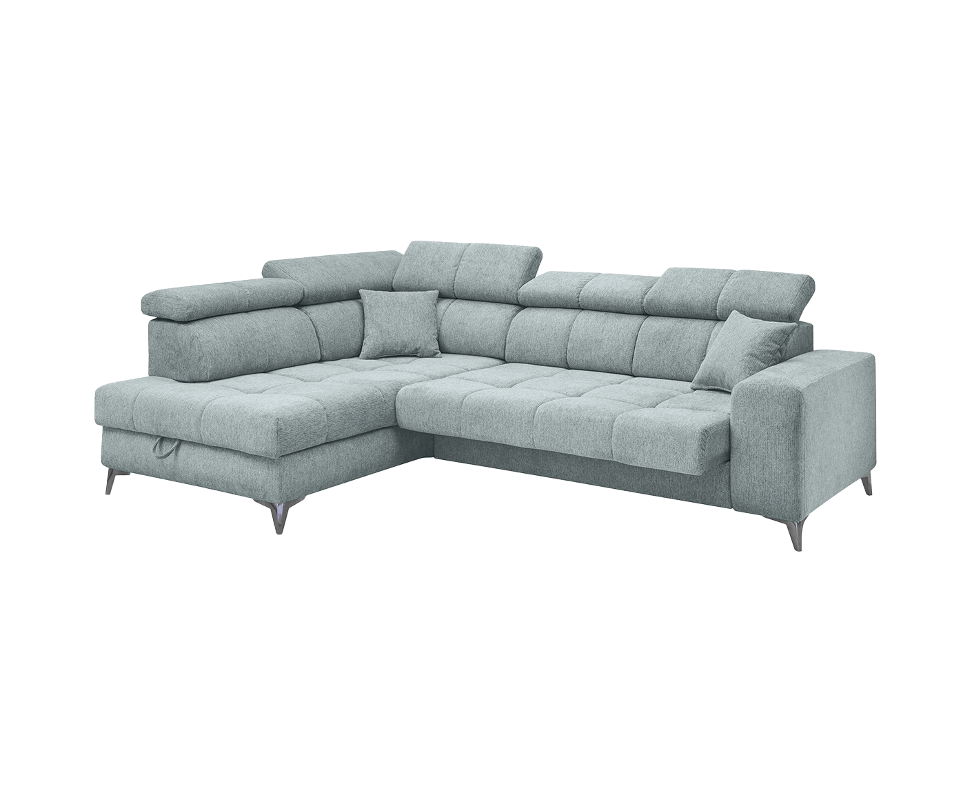 Sydney Ecksofa 282 x 128 cm, mit elektrischer Sitztiefenverstellung & Bettkasten - Voelpe