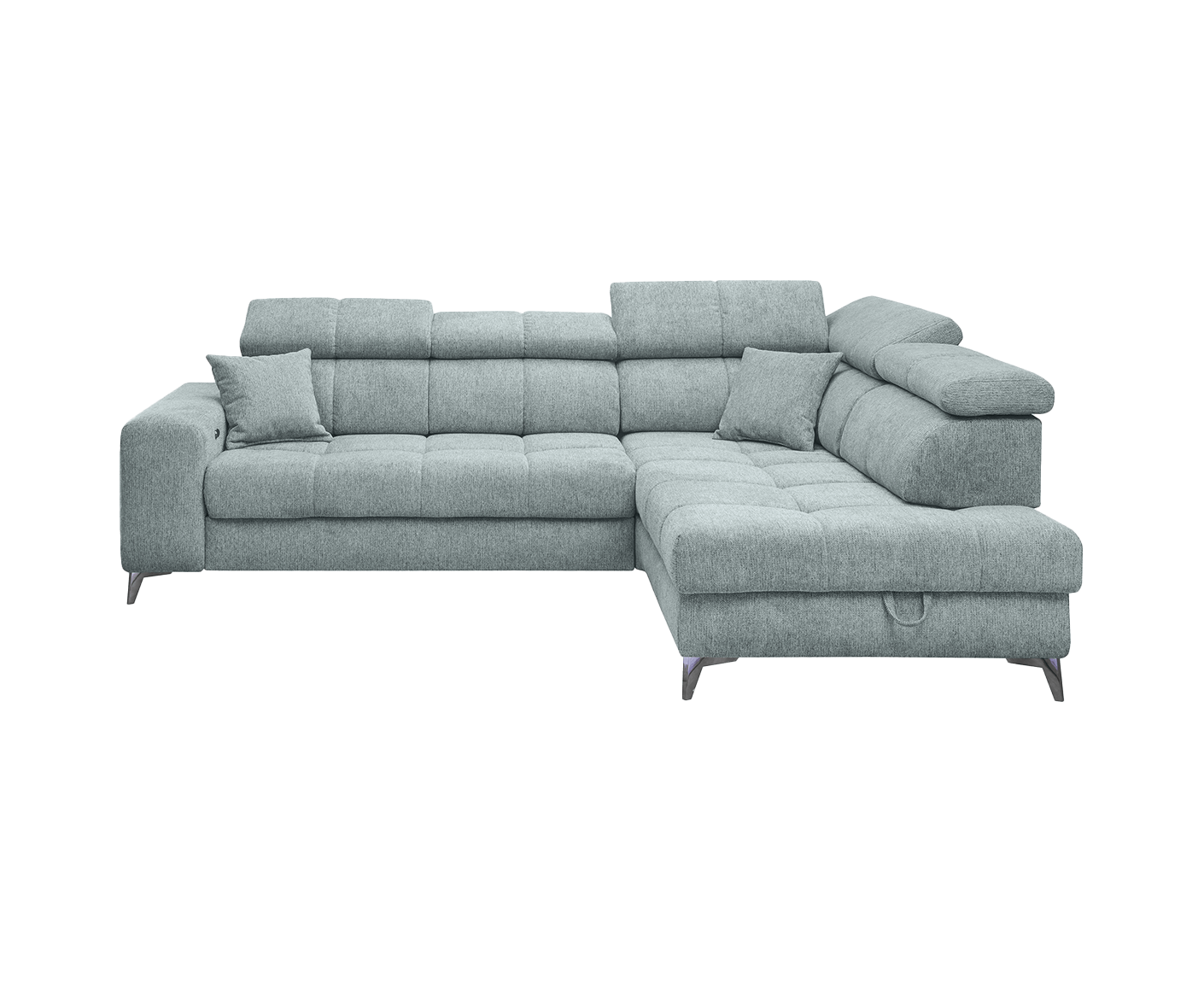 Sydney Ecksofa 282 x 128 cm, mit elektrischer Sitztiefenverstellung & Bettkasten - Voelpe