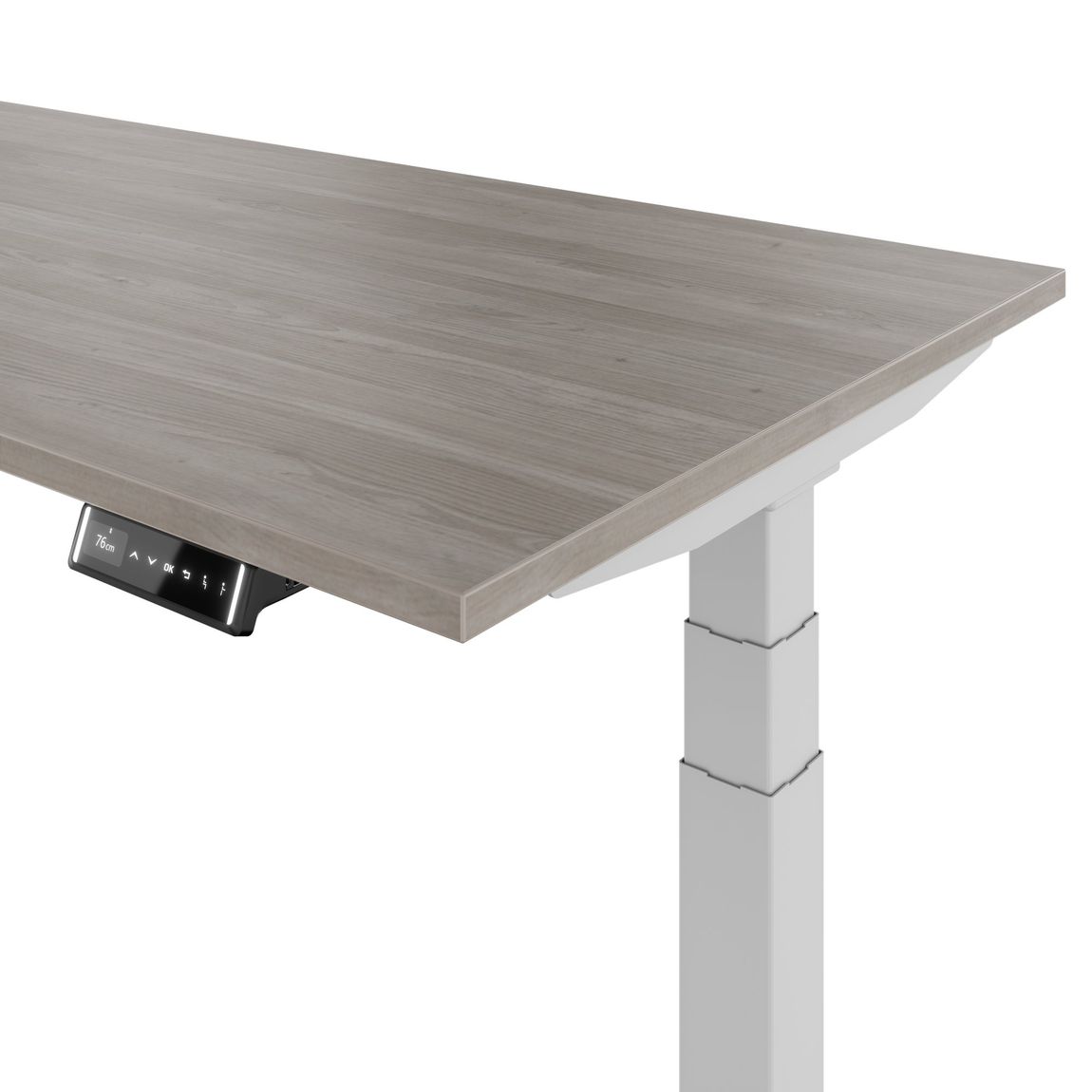 Ergolift Pro 2.0 Schreibtisch elektrisch höhenverstellbar mit 2 Motoren, Gestell Silber
