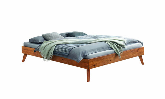 Calvari Massivholzbett, 90-200 cm wählbar, Wildeiche geölt
