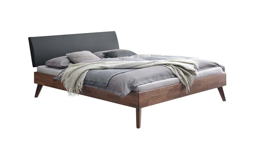 Caprile Massivholzbett, 90-200 cm wählbar, Nussbaum geölt