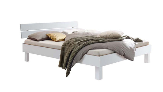 Prato Bettgestell, 90-200 cm wählbar, Buche Weiß lackiert