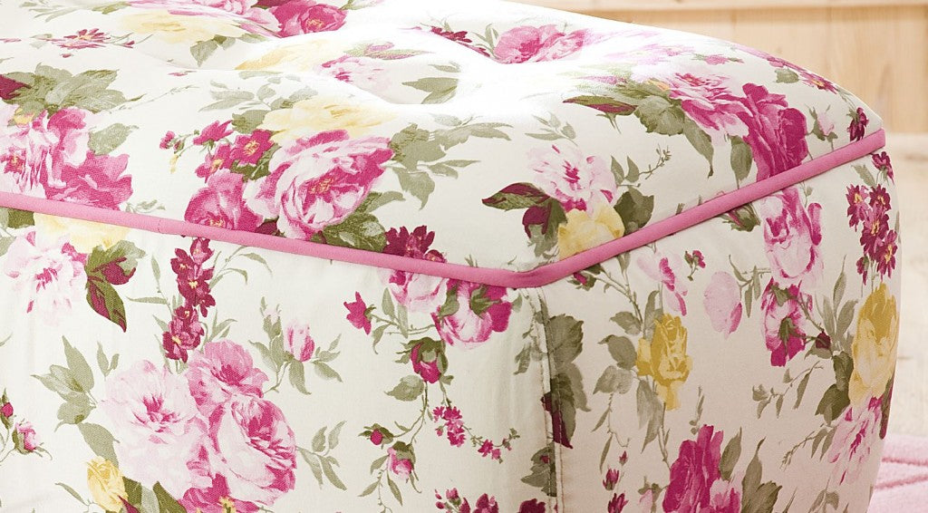 Cilek FLORA Truhe Hocker Sitzhocker Kinderzimmer Weiß/Rosa - Voelpe