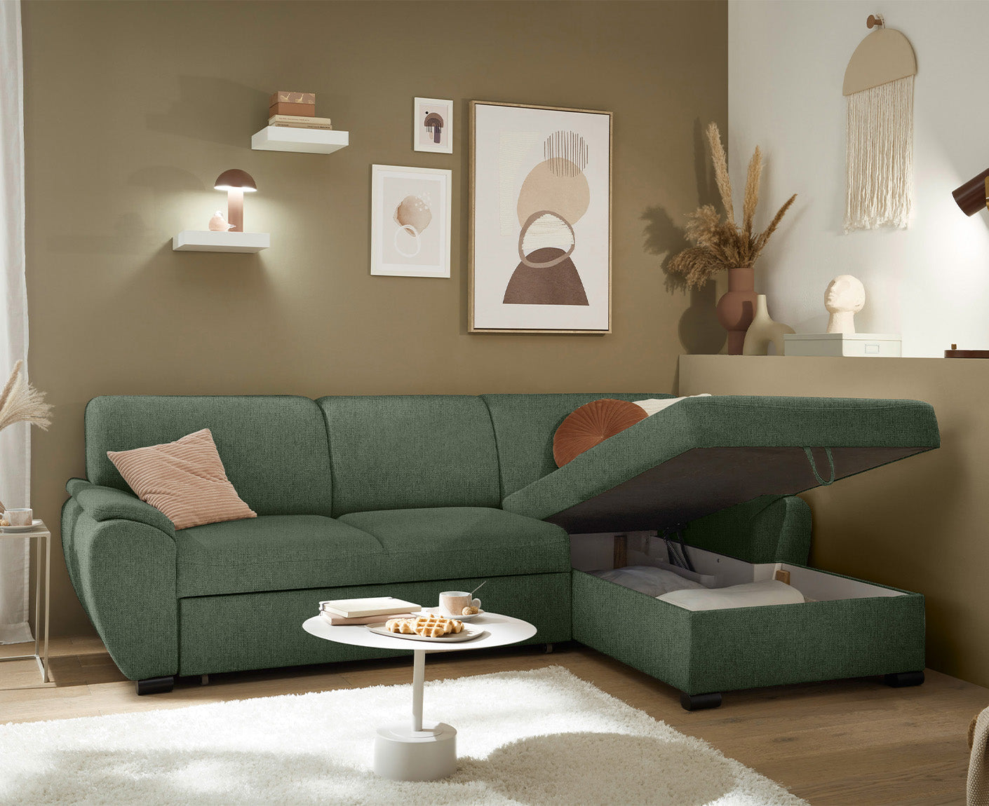 Ulm Ecksofa 250 x 175 cm, mit Schlaffunktion & Bettkasten
