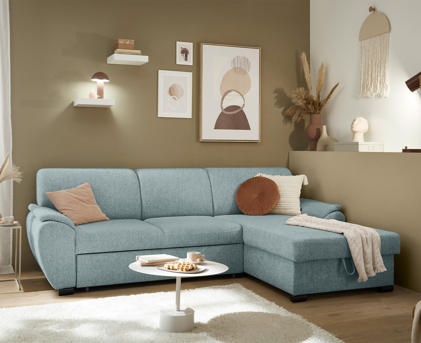 Ulm Ecksofa 250 x 175 cm, mit Schlaffunktion & Bettkasten