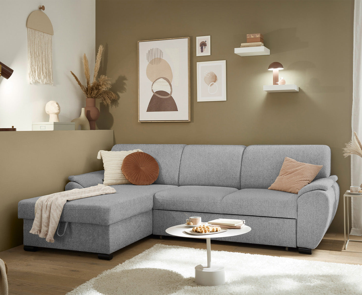 Ulm Ecksofa 250 x 175 cm, mit Schlaffunktion & Bettkasten