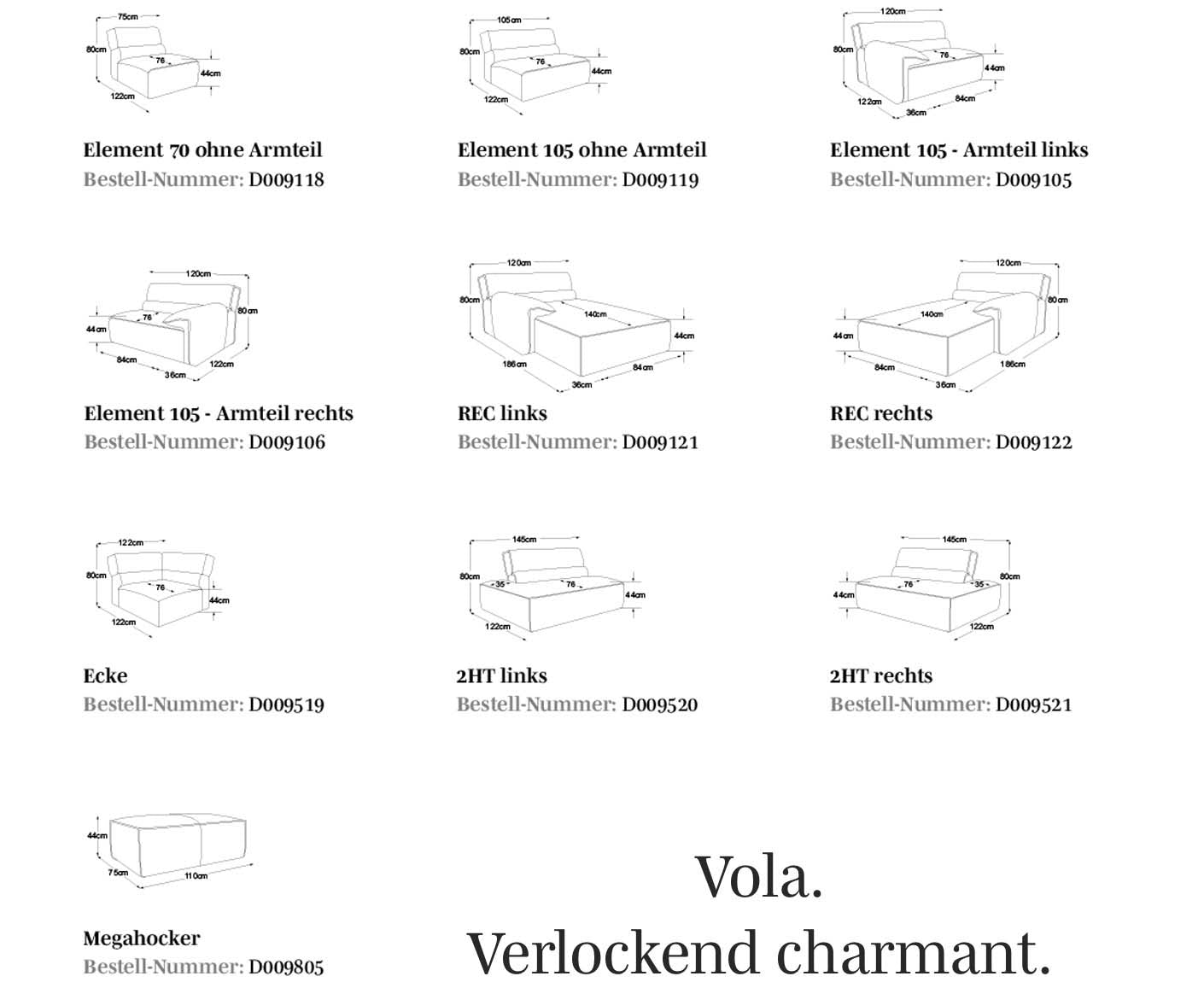 designwerk Vola Hocker | 110 x 75 cm | Echtleder