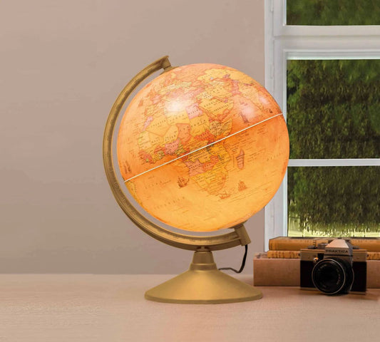 Cilek WELTKUGEL Tischlampe Braun / Gemustert