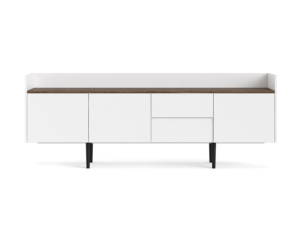 Unit Sideboard Weiß Walnuss