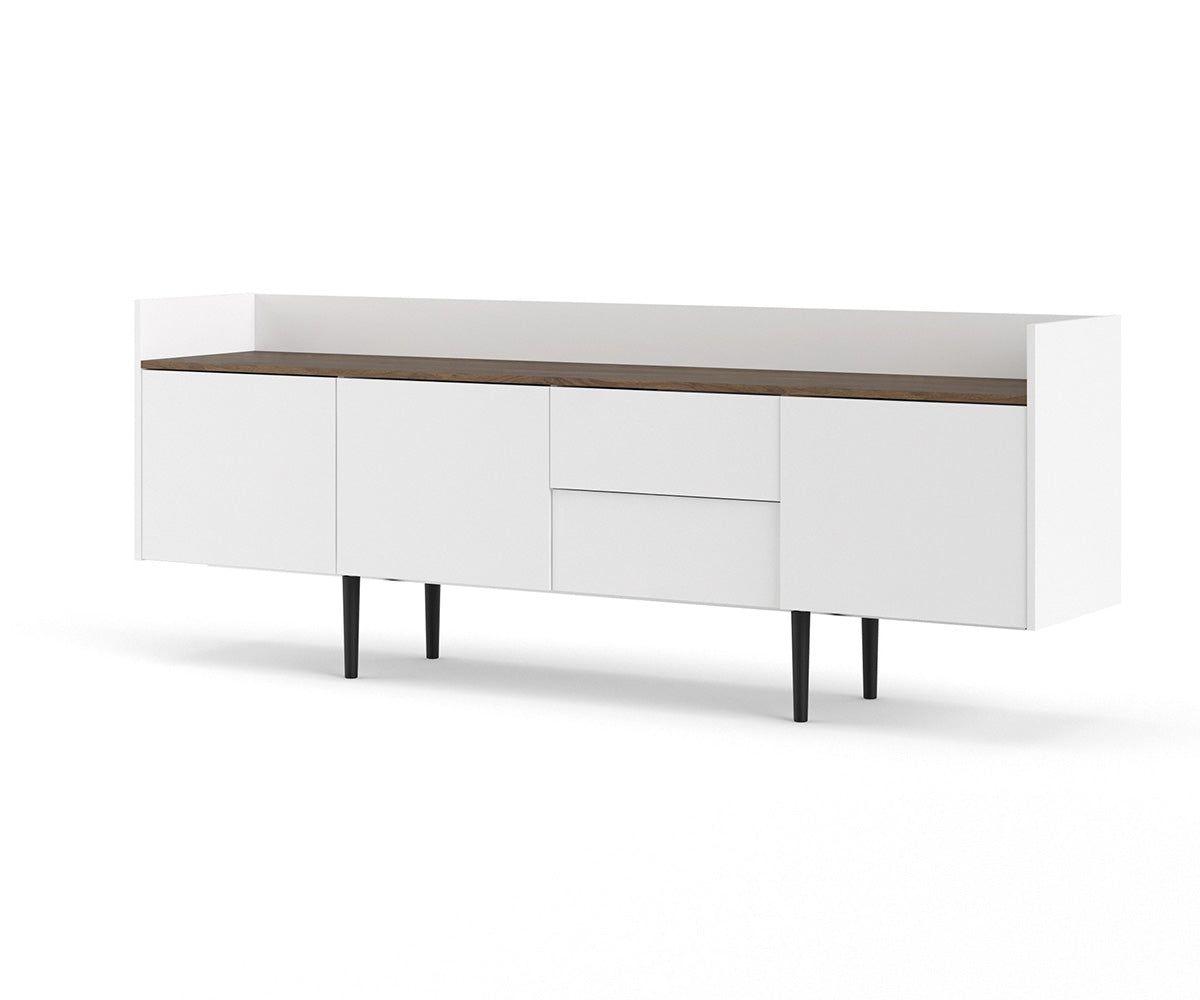 Unit Sideboard Weiß Walnuss