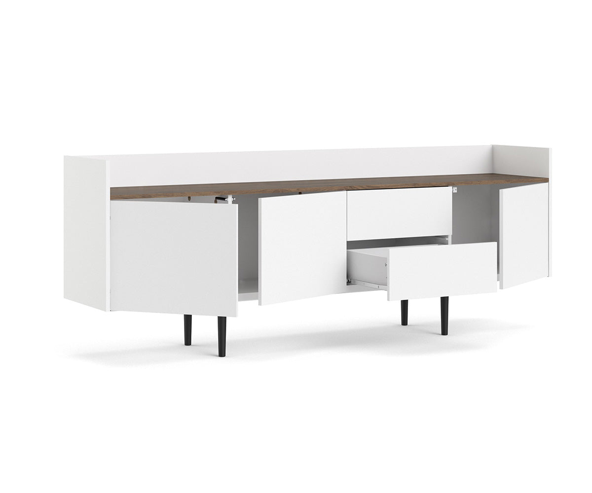 Unit Sideboard Weiß Walnuss