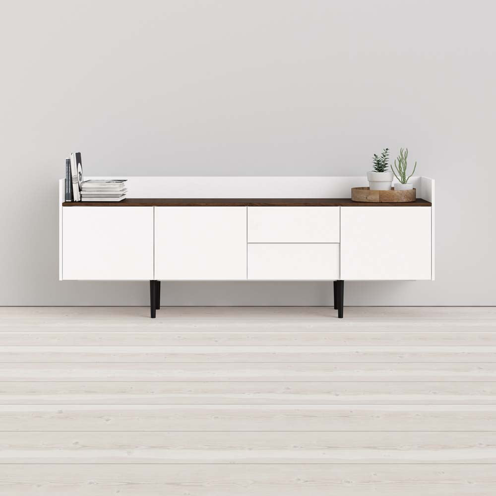 Unit Sideboard Weiß Walnuss