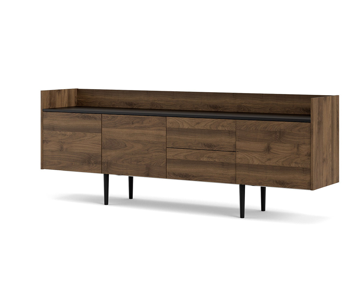 Unit Sideboard Schwarz Walnuss